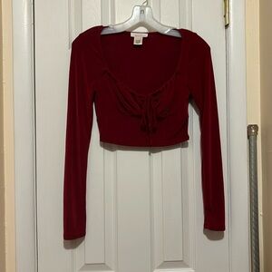 Long Sleeved Red Blouse